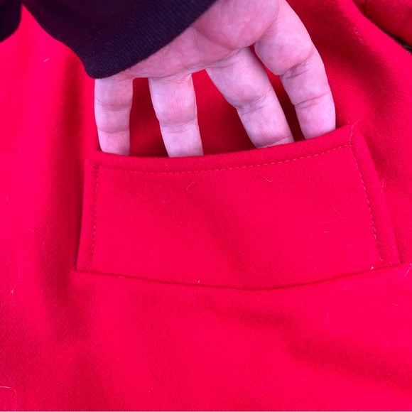 Sz L-tulle brand red swing style coat with front pockets (see description) - Picture 5 of 8